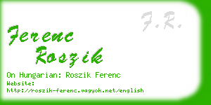 ferenc roszik business card